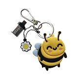 WONDEE Mr Wonderful 2-in-1 Keyring + USB and USB C Stick Funny 32 GB Bee Figure with USBC Adapter - Cute and Kawai USB Stick Animal, Gifts for Girls and Women