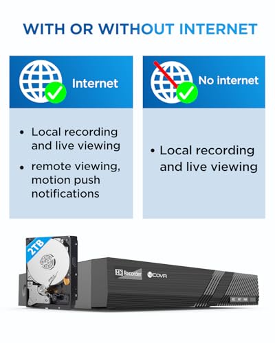 Image of 4COVR PoE Security Camera System, 6X 8MP IK10 Vandal-Proof Commercial Wired PoE IP Dome Camera IP67, AI Human Vehicle Detection, 8 Channel 4K NVR 2TB HDD, 24 /7 Home Surveillance Outdoor, LY54AB8M0806