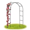 Forever Speed rozenboog boog boog trellis roos hulpmiddel gemaakt van gepoedercoat staal, tuindecoratie en decoratie klimmer weerbestendig 240 x 140 x 38 cm / zwart