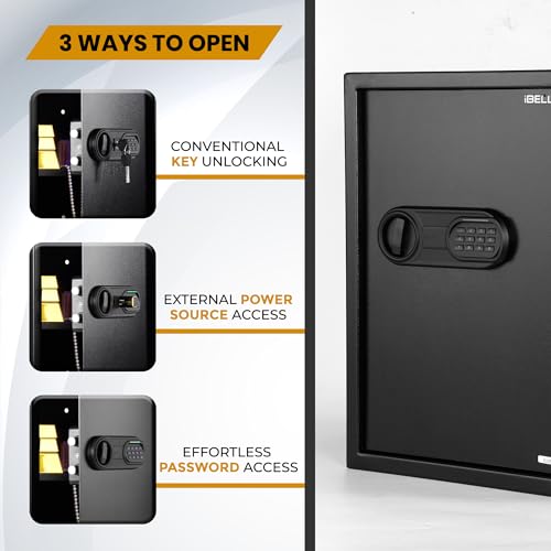 Image of IBELL SL-50S 54.25L Locker Box For Money & Jewellery,Electronic Safe Locker for Home & Office - Digital Lock with Password and Emergency Key, 500Hx350Wx310D mm,15.37kg, 1 Year Warranty (Net-43.1L)