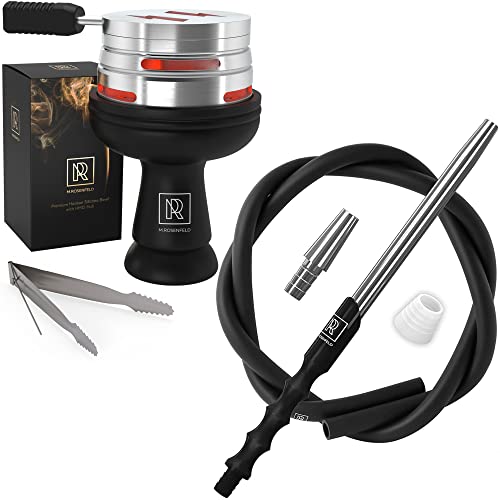 Black Hookah Bowl Set Silicone – Premium Shisha Bowl Phunnel Hookah Bowl & Premium Hookah Hose With Mouthpiece - 60" Long Silicone #TOP7