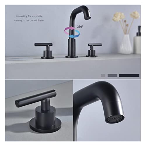 Mélangeur d'évier 8 pouces à trois trous avec commande précise eau chaude et froide - 6