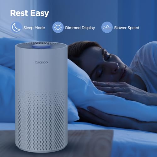 Image of CUCKOO Air Purifier for Home - HEPA Filtration Removes 99.9% Smog, Pollutants, PM Particles | Air Quality Indicator | Large Coverage Area upto 670 sqft | 8 Yrs Warranty (White)