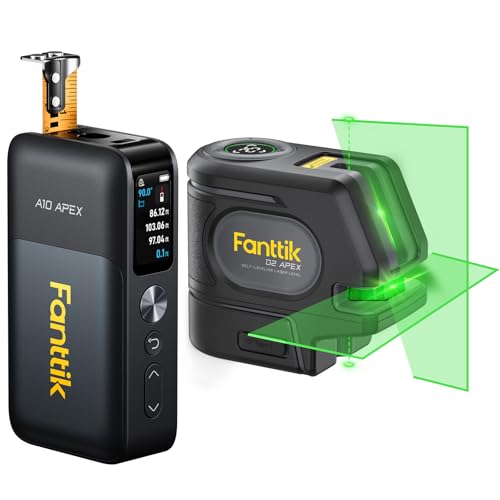 Fanttik A10 Apex 3-in-1 Digital Laser Tape Measure with HD Color Display & Fanttik D2 APEX Laser Level with Plumb Points