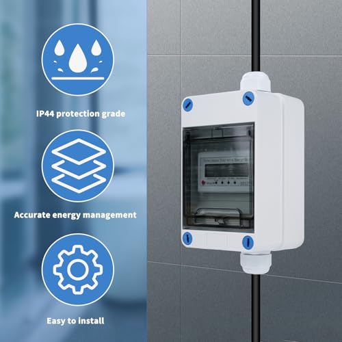 3 Phasen Mobiler Digitaler Stromzähler 16A 400V Mobile Meter CEE-Stecker 3 Phasen Mobiler Digitalzähler 5 * 2,5mm² mit Reset 2m Kabel IP44 Steckdosenadapter Zähler (H07RN-F HR-03X)