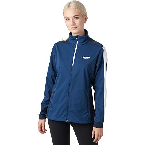 Swix Women's Wind-Resistant Winter Country Skiing Training Softshell Cross Jacket, Estate Blue, Large Swix Women's Wind-Resistant Winter Country Skiing Training Softshell Cross Jacket, Estate Blue, Large