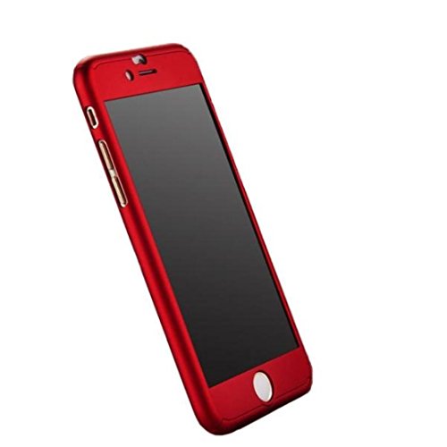 AutumnFall New Hybrid Tempered Glass+Acrylic Hard Case Cover for iPhone 6s Plus (Red)