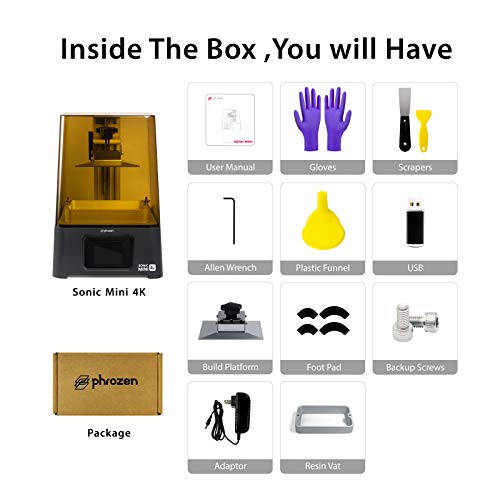 PHROZEN Sonic Mini 4K UV Photocuring LCD Resin 3D Printer with 6.1 inch True 4K Monochrome LCD Screen, UV ParaLED Light, Print Volume L5.2 x W2.9 x H5.1in, Made in Taiwan. - Thumbnail 2