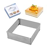 WAWO Adjustable Stainless Steel Square Cake Mousse For Baking Round Cake Party Tool Birthday Dessert...