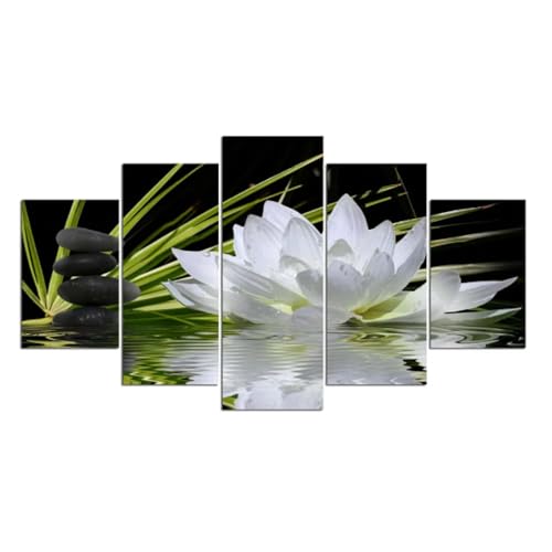Tableau Lotus Blanc Toile HD pour Créer une Ambiance Zen et Moderne dans Votre Salon