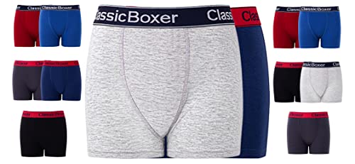 ASRL® Lot de 6 Boxers Classiques en Coton mélangé Riche pour garçons, Lot de 6, 9-10 Ans Cover