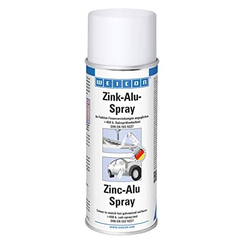 Weicon 11002400 Zink-Alu-Spray 400 ml Korrosionsschutz für Metalloberflächen Silbergrau
