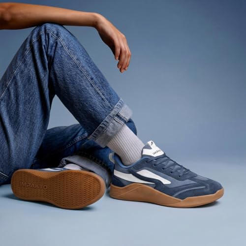 Image of Impakto para X Court Men's Sneakers | Lightweight & Cushioned Insole | Lace-Up Shoes for Casual Outings,Walking & Gym | Anti-Skid Rubber Sole for Non-Marking Activity