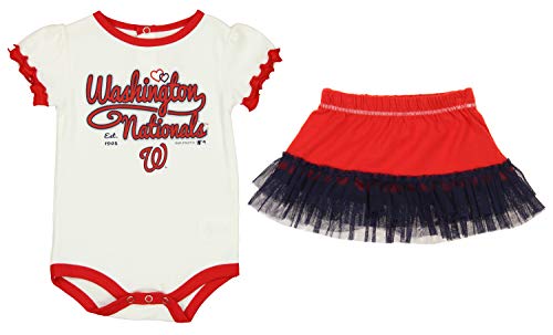 Image of Outerstuff MLB Newborn (0M-9M)/Infants (12M-24M) Home Field Dress with Bloomer, Washington Nationals, 0-3 Months