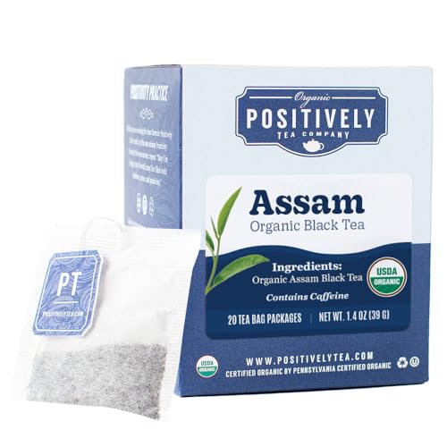 Organic Positively Tea Company, Assam Black Tea Bags, 20 Count