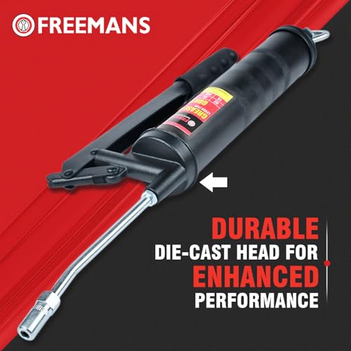 Image of FREEMANS GGH15 Heavy Duty Lever Type Grease Gun with 5 /8 inch Piston | 2gm /Stroke | V-Type Pulling Rod | 4000PSI, Use For Automotive, Industrial, Agriculture, Construction etc.
