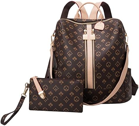 Backpacks for Women Fashion Leather Bags Satchel Bags Anti-theft Rucksack Ladies Travel Bags Handbags and Purses Bags 2Pcs (Brown)… 1 Backpacks for Women Fashion Leather Bags Satchel Bags Anti-theft Rucksack Ladies Travel Bags Handbags and Purses Bags 2Pcs (Brown)…