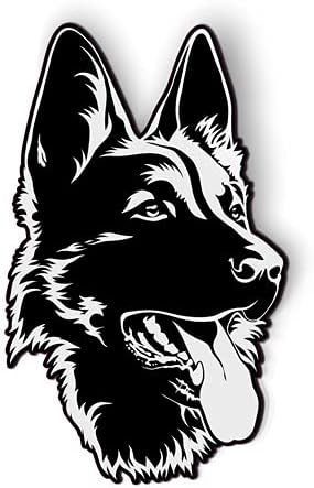 German Shepherd Black Contour - Imán de 5 pulgadas para nevera con taquilla de coche