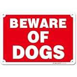 Beware of Dog Sign, 7" x 10" 0.40 Aluminum, Fade Resistance, Indoor/Outdoor Use, USA MADE By My Sign