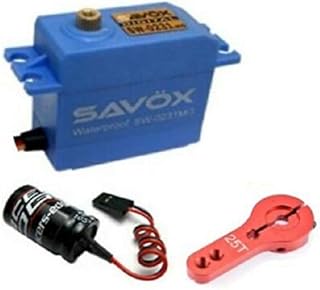 Savox SW-0231MG Waterproof Metal Gear Digital Servo + Powerhobby Glitch Buster + Aluminum Horn