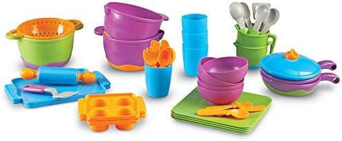 Learning Resources New Sprouts Classroom Kitchen Set - 45 Pieces, Ages 2+ Pretend Play Food for Toddlers, Preschool Learning Toys, Kitchen Play Toys for Kids