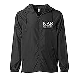 Kappa Alpha Theta Lightweight Windbreaker Jacket (Unisex XL, Black)
