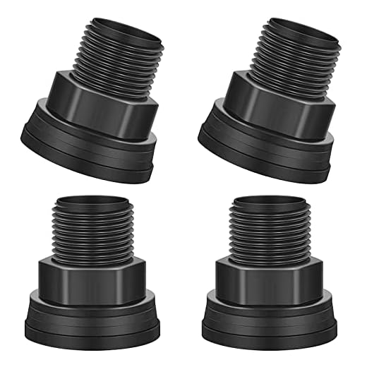 4 Pack PVC Bulkhead for Rain Barrels 3/4" Male 1/2" Female, Winspeed Double Threaded Bulkhead Water Tank Connector with Thick Silicone Seal Water Tank PVC Connector Adapter for Pools, Aquariums, Tub
