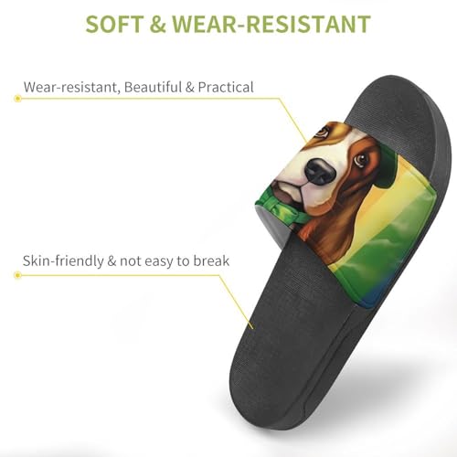 Basset Hound St Patrick's Day Non Slip Slides Sandals for Women Men Quick Drying Shower Shoes for Bathroom Pool Beach3