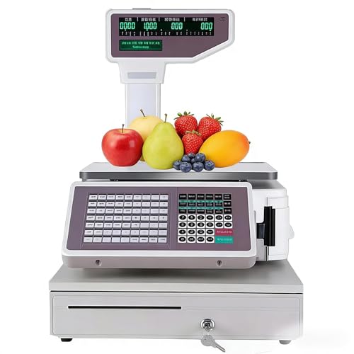 Báscula digital con impresora y pantalla dual 30kg miniatura 1