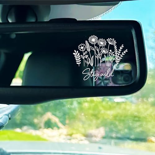 SCUARI 4PCS Trust In God Car Mirror Stickers - Black & Red PVC Decals For Most Vehicles