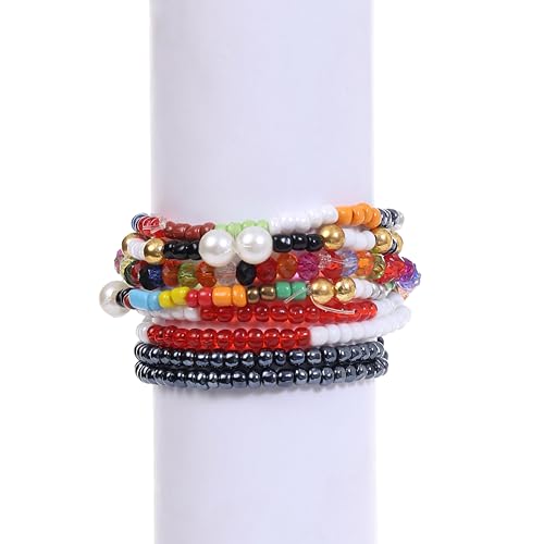 Image of Ambitieux DIY Bracelet Making Kit for Girls - 12 Types Colorful Beads with Charms, Elastic Thread, Earrings, Clasps & Rings - Jewellery Craft Kit for Kids, Birthday Return Gift, Rakhi Special Set for 2 3 4 5 6 7 8 9 10 years (Seed Beads 3)