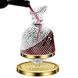 Drehbarer Weindekanter, 1500 ml Whiskydekanter, Weinkaraffe aus verdicktem Kristallglas mit 360°-Drehung, Geschenk für Weinliebhaber