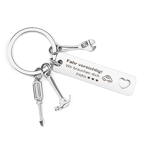 QONCV Regalo per la festa del papà, portachiavi per papà, regalo di compleanno, regalo per papà, regalo di Natale, idea regalo per la festa del papà, regalo per papà, papà, figlia, figlio,