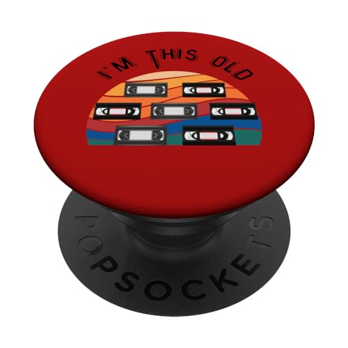 Lecteurs de cassettes VHS I'm This Old Sunset | VHS et magnétoscope rétro PopSockets PopGrip Interchangeable