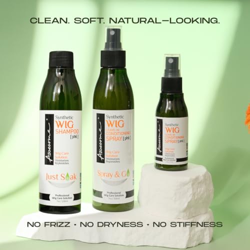 Awesome Synthetic Wig Leave-in Conditioner Spray, pH6, Professional Wig Care Solution, Detangle Spray, Moisturizes & Replenishes Synthetic Wigs, Easy Combing, Contains Coconut Oil, 7 fl oz