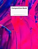  Composition Book Bright Pink and Blue Watercolors: College Ruled Lined Composition Notebook Watercolors Blank 100 sheets 200 pages 8.5in x 11in Watercolor Cover Journal