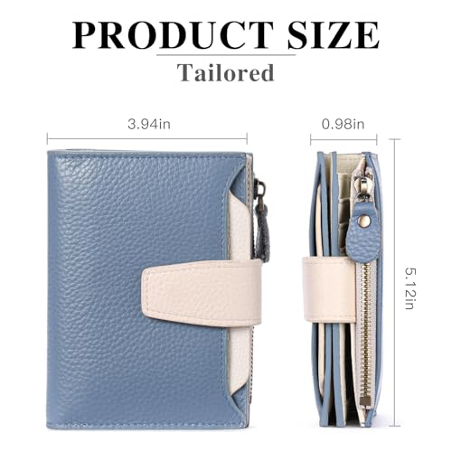 Image of FALAN MULE Small Wallet for Women Leather Bifold Compact RFID Blocking Small Womens Wallet Purse