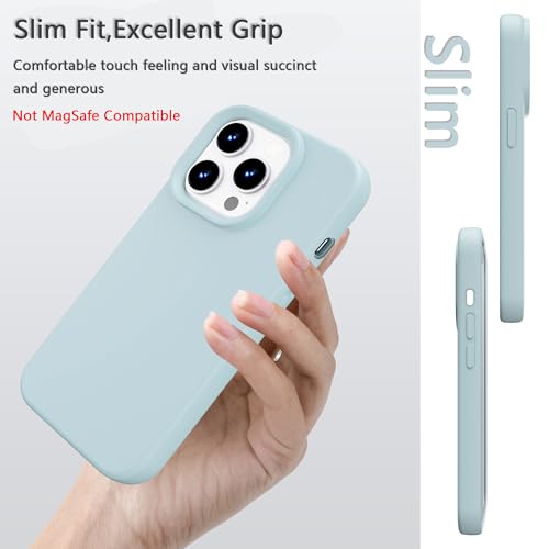 Image of iPhone 15 Pro Max Case Silicone,Soft Microfiber Lining(Cloud Blue)