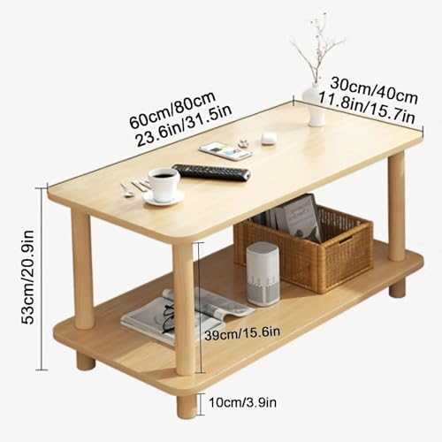 Table d'appoint avec étagère de rangement à 2 niveaux blanc chaud