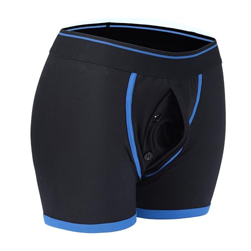 Philevel Strapon Strapless Underwear for Men Women Blue box brief underwear -Small size