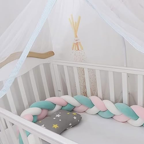 PTKG Almohada Cuna Trenza Parachoques Trenzado Bebé Cama Serpiente Trenzada Cojines Infantiles Chichoneras Cuna Cojines Cuna Parachoques Trenzados Cojín Trenzado Cuna,A01,5m
