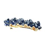  non-brand Pasadores de Diamantes de Imitación, Horquilla de Cristal para Boda, Accesorio de Postizo Nupcial - Dorado + Azul Marino