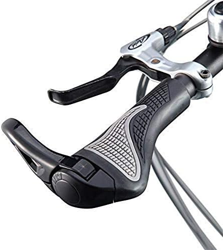 DIYARTS 1 Pair Bike Bar End Handlebar Grips Cycle Bicycle Mountain MTB Ergonomic for Most Bicycle Two Colors Optional Black/White (Black)