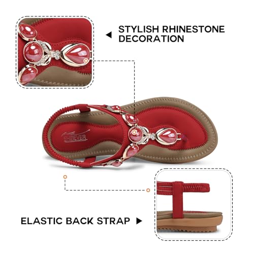 Image of SHIBEVER Flat Sandals for Women Dressy: Summer Comfortable Dress Thong Flats Sandal