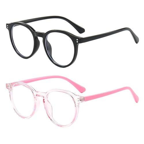 Twinsun Blue Light Blocking Kids Gaming & Computer Glasses - 2 Pack Clear Anti-UV Glare