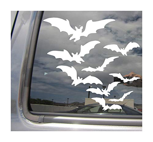Right Now Decals Flying Bats - Halloween Vampire - Cars Trucks Moped Helmet Hard Hat Auto Automotive Craft Laptop Vinyl Decal Store Window Wall Sticker 01058