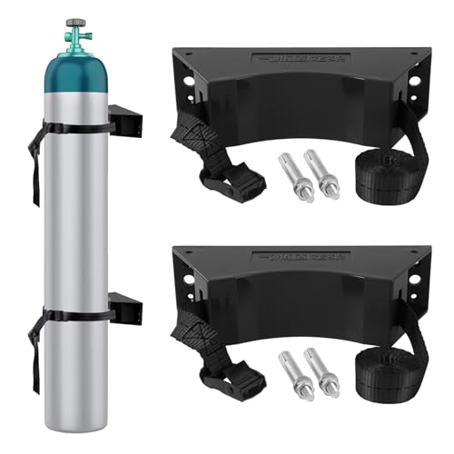 AnNowshua Ling 2PCS Propane Tank Holder, Propane Tank Mount, Excellent Quality ABS Gas Cylinder Holder with Screws and Safety Chain Supported 4