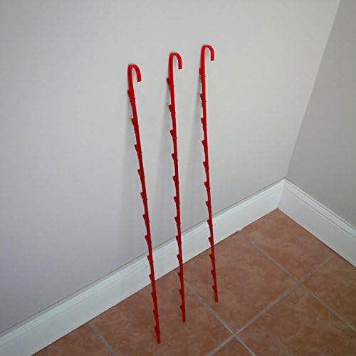 3 Single Strip 12 Clip Hanging Potato Chip, Candy & Snack Display Rack (Red)
