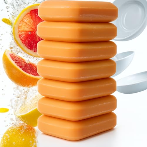 KELEBS 7 Big Dish Soap Bars | Citrus Essential Oil Formula | Natural Ingredients | Skin-Safe | Non-Toxic | Plastic-Free Packaging | Value Pack