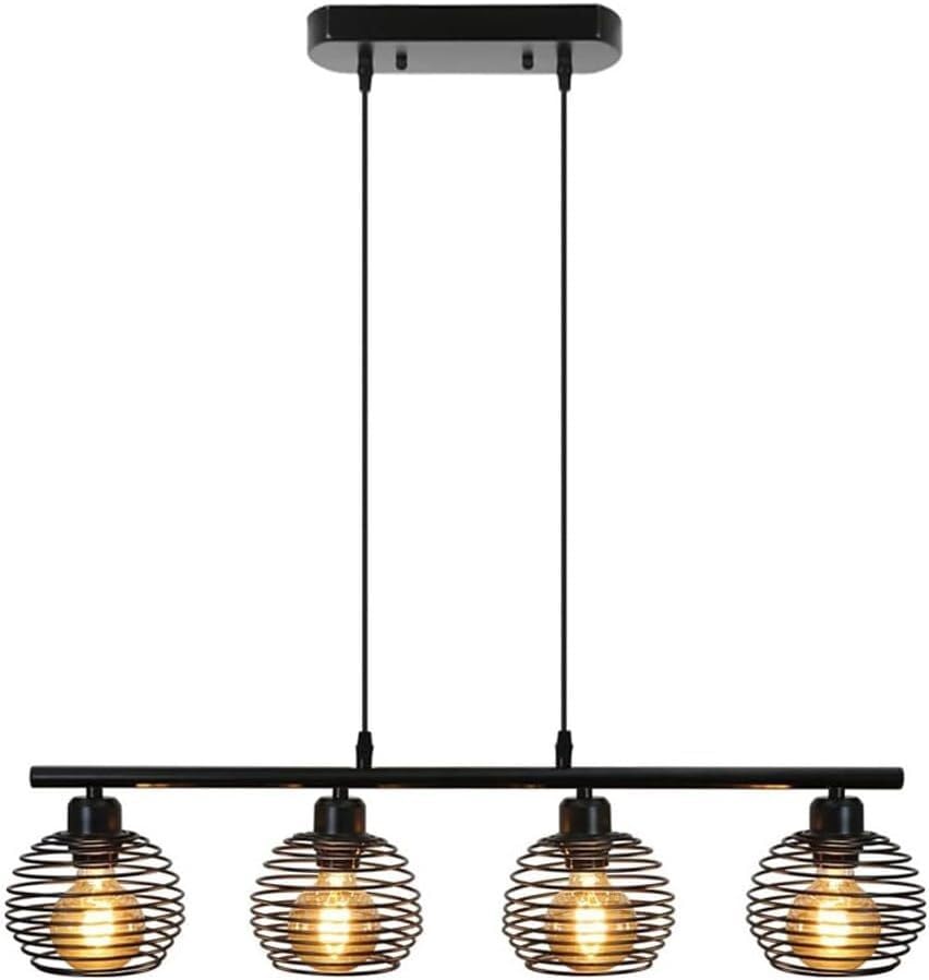 Suspension de salle à manger pour corriger un manque de lumière avec style industriel fer